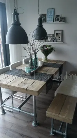 Industrial chic stol i klupa